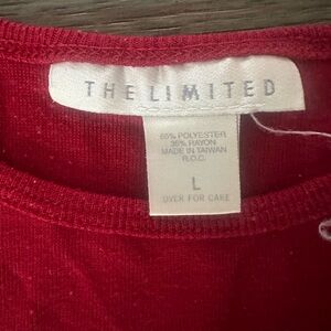 The Limited Cherry Red Shirt. 3/4 Sleeves. Size large.